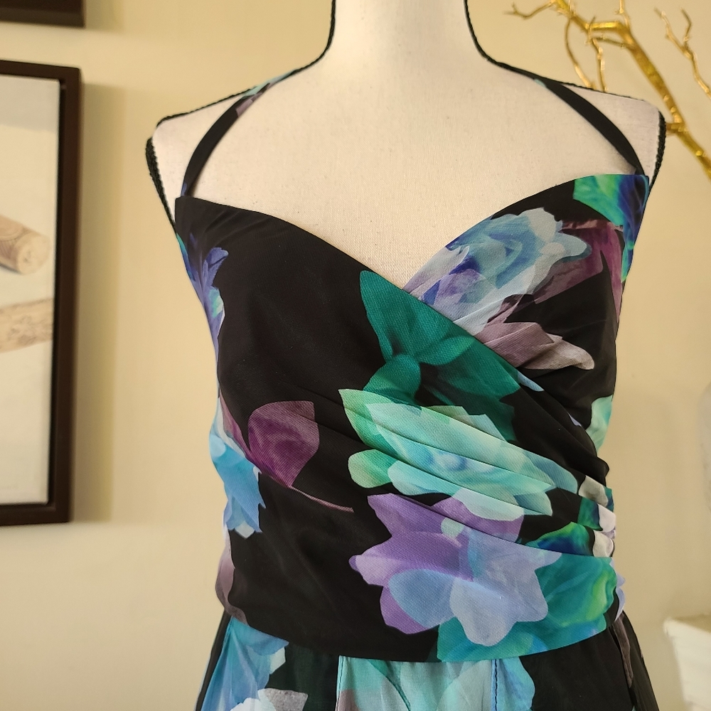 🔥 Aqua Tropical Layered Formal Dress - Picture 2 of 13